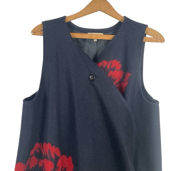 Democracy Women Wool Blend Floral Vest Size Small Boho Artsy Western Ranch Retro - Picture 2 of 8